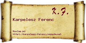 Karpelesz Ferenc névjegykártya